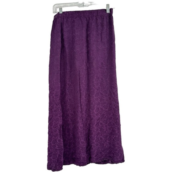 Bryn Walker Lagenlook 100% Rayon Purple Floral Midi Skirt Size Small - Picture 1 of 5